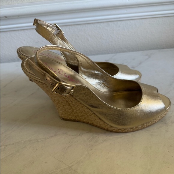 LILLY PULITZER Gold Wedges - Picture 3 of 7